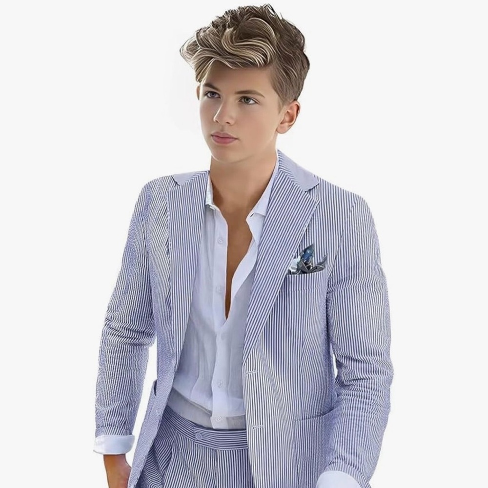 Amazon Kids Blue Striped suit